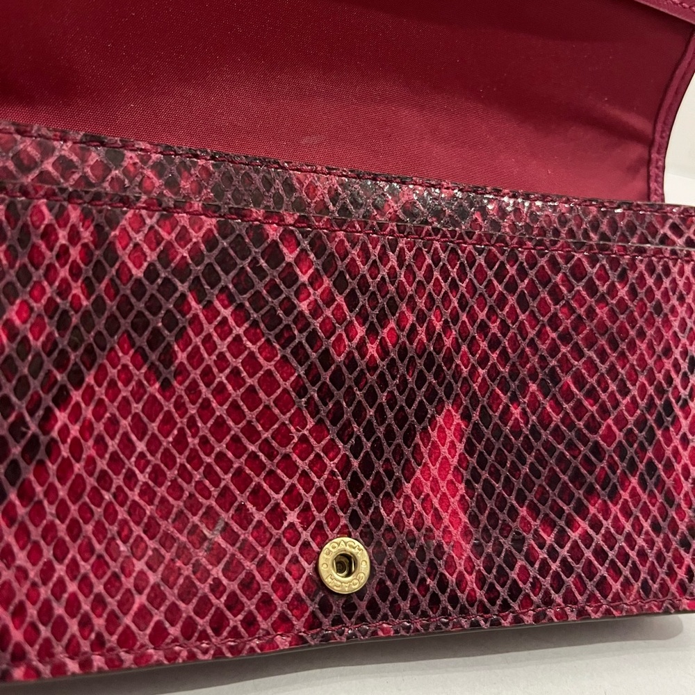 Coach Fuchsia Snakeskin Wallet - Picture 6 of 10